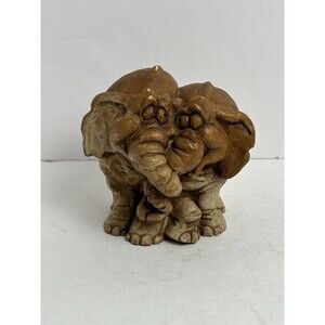 Vintage 1974 Elephant Couple In Love Linking Trunks Figurine W. Berrie Co.  USA